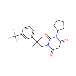 CC(C)(CN1C(=O)CC(=O)N(C2CCCC2)C1=O)c1cccc(C(F)(F)F)c1 ZINC000101678002
