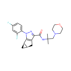 CC(C)(CN1CCOCC1)NC(=O)c1nn(-c2ccc(F)cc2F)c2c1C[C@H]1C[C@@H]21 ZINC000299836482