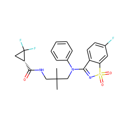 CC(C)(CNC(=O)[C@@H]1CC1(F)F)CN(C1=NS(=O)(=O)c2cc(F)ccc21)c1ccccc1 ZINC000064560847