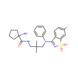 CC(C)(CNC(=O)C1(N)CCCC1)CN(C1=NS(=O)(=O)c2cc(F)ccc21)c1ccccc1 ZINC000064573180