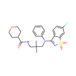 CC(C)(CNC(=O)C1CCOCC1)CN(C1=NS(=O)(=O)c2cc(F)ccc21)c1ccccc1 ZINC000064560227