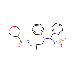 CC(C)(CNC(=O)C1CCOCC1)CN(C1=NS(=O)(=O)c2ccccc21)c1ccccc1 ZINC000064560225