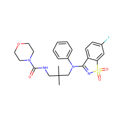 CC(C)(CNC(=O)N1CCOCC1)CN(C1=NS(=O)(=O)c2cc(F)ccc21)c1ccccc1 ZINC000064549614