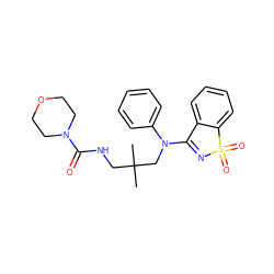 CC(C)(CNC(=O)N1CCOCC1)CN(C1=NS(=O)(=O)c2ccccc21)c1ccccc1 ZINC000064549613