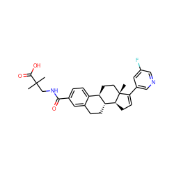 CC(C)(CNC(=O)c1ccc2c(c1)CC[C@@H]1[C@@H]2CC[C@]2(C)C(c3cncc(F)c3)=CC[C@@H]12)C(=O)O ZINC000205155559