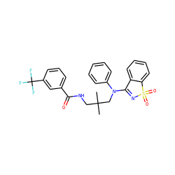 CC(C)(CNC(=O)c1cccc(C(F)(F)F)c1)CN(C1=NS(=O)(=O)c2ccccc21)c1ccccc1 ZINC000064549591