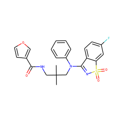 CC(C)(CNC(=O)c1ccoc1)CN(C1=NS(=O)(=O)c2cc(F)ccc21)c1ccccc1 ZINC000064560365