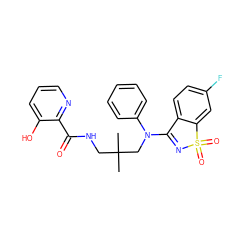 CC(C)(CNC(=O)c1ncccc1O)CN(C1=NS(=O)(=O)c2cc(F)ccc21)c1ccccc1 ZINC000064559533