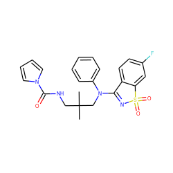 CC(C)(CNC(=O)n1cccc1)CN(C1=NS(=O)(=O)c2cc(F)ccc21)c1ccccc1 ZINC000064560530