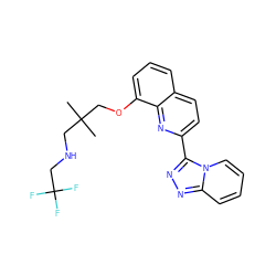 CC(C)(CNCC(F)(F)F)COc1cccc2ccc(-c3nnc4ccccn34)nc12 ZINC000096175128