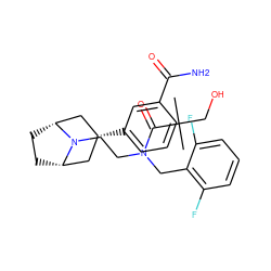 CC(C)(CO)C(=O)N(CCN1[C@H]2CC[C@@H]1C[C@H](c1cccc(C(N)=O)c1)C2)Cc1c(F)cccc1F ZINC000117293653