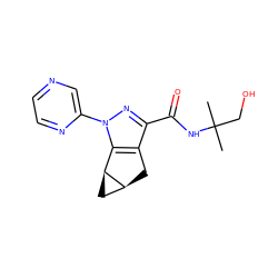 CC(C)(CO)NC(=O)c1nn(-c2cnccn2)c2c1C[C@H]1C[C@@H]21 ZINC000299823678