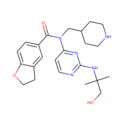 CC(C)(CO)Nc1nccc(N(CC2CCNCC2)C(=O)c2ccc3c(c2)CCO3)n1 ZINC000049072346