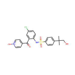CC(C)(CO)c1ccc(S(=O)(=O)Nc2ccc(Cl)cc2C(=O)c2cc[n+]([O-])cc2)cc1 ZINC000113626280