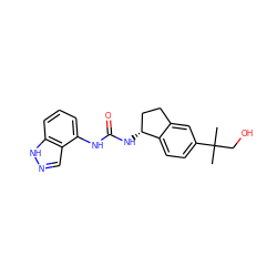 CC(C)(CO)c1ccc2c(c1)CC[C@H]2NC(=O)Nc1cccc2[nH]ncc12 ZINC000028972920