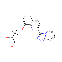 CC(C)(COc1cccc2ccc(-c3nnc4ccccn34)nc12)[C@@H](O)CO ZINC000096175105