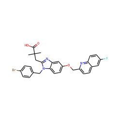 CC(C)(Cc1nc2cc(OCc3ccc4cc(F)ccc4n3)ccc2n1Cc1ccc(Br)cc1)C(=O)O ZINC000219380014