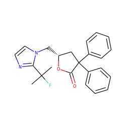 CC(C)(F)c1nccn1C[C@@H]1CC(c2ccccc2)(c2ccccc2)C(=O)O1 ZINC000013651110