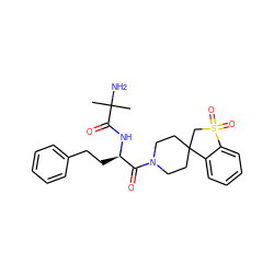 CC(C)(N)C(=O)N[C@H](CCc1ccccc1)C(=O)N1CCC2(CC1)CS(=O)(=O)c1ccccc12 ZINC000013687648