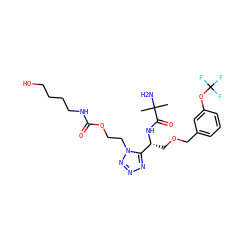 CC(C)(N)C(=O)N[C@H](COCc1cccc(OC(F)(F)F)c1)c1nnnn1CCOC(=O)NCCCCO ZINC000029041211