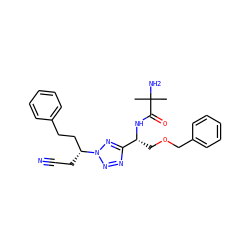 CC(C)(N)C(=O)N[C@H](COCc1ccccc1)c1nnn([C@H](CC#N)CCc2ccccc2)n1 ZINC000029127463