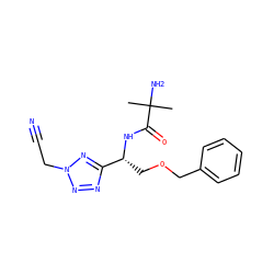 CC(C)(N)C(=O)N[C@H](COCc1ccccc1)c1nnn(CC#N)n1 ZINC000028825104