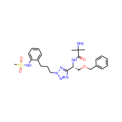 CC(C)(N)C(=O)N[C@H](COCc1ccccc1)c1nnn(CCCc2ccccc2NS(C)(=O)=O)n1 ZINC000028825071