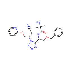 CC(C)(N)C(=O)N[C@H](COCc1ccccc1)c1nnnn1[C@@H](CC#N)COc1ccccn1 ZINC000029127225