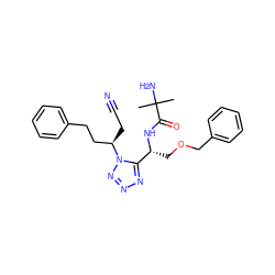 CC(C)(N)C(=O)N[C@H](COCc1ccccc1)c1nnnn1[C@H](CC#N)CCc1ccccc1 ZINC000029126799