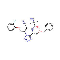 CC(C)(N)C(=O)N[C@H](COCc1ccccc1)c1nnnn1[C@H](CC#N)COc1ccccc1F ZINC000029127354