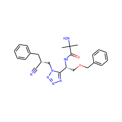 CC(C)(N)C(=O)N[C@H](COCc1ccccc1)c1nnnn1C[C@H](C#N)Cc1ccccc1 ZINC000029127415