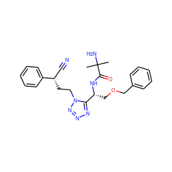 CC(C)(N)C(=O)N[C@H](COCc1ccccc1)c1nnnn1CC[C@@H](C#N)c1ccccc1 ZINC000029127412