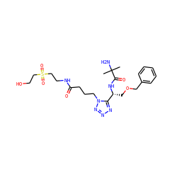 CC(C)(N)C(=O)N[C@H](COCc1ccccc1)c1nnnn1CCCC(=O)NCCS(=O)(=O)CCO ZINC000029049298