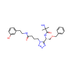 CC(C)(N)C(=O)N[C@H](COCc1ccccc1)c1nnnn1CCCC(=O)NCCc1cccc(O)c1 ZINC000029049171