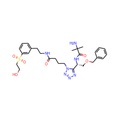 CC(C)(N)C(=O)N[C@H](COCc1ccccc1)c1nnnn1CCCC(=O)NCCc1cccc(S(=O)(=O)CCO)c1 ZINC000029049008