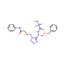 CC(C)(N)C(=O)N[C@H](COCc1ccccc1)c1nnnn1CCCC(=O)Nc1ccccc1 ZINC000029050183