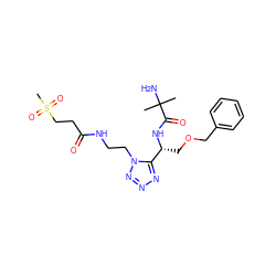 CC(C)(N)C(=O)N[C@H](COCc1ccccc1)c1nnnn1CCNC(=O)CCS(C)(=O)=O ZINC000029050166