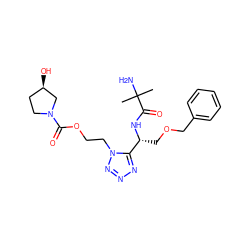 CC(C)(N)C(=O)N[C@H](COCc1ccccc1)c1nnnn1CCOC(=O)N1CC[C@@H](O)C1 ZINC000014977496