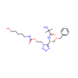 CC(C)(N)C(=O)N[C@H](COCc1ccccc1)c1nnnn1CCOC(=O)NCCCCCO ZINC000014977489