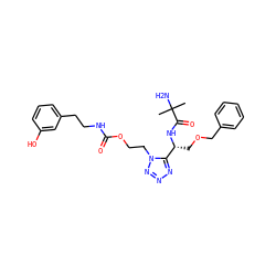 CC(C)(N)C(=O)N[C@H](COCc1ccccc1)c1nnnn1CCOC(=O)NCCc1cccc(O)c1 ZINC000014977513