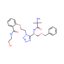 CC(C)(N)C(=O)N[C@H](COCc1ccccc1)c1nnnn1CCOc1ccccc1C(=O)NCCO ZINC000029049984