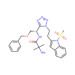 CC(C)(N)C(=O)N[C@H](COCc1ccccc1)c1nnnn1CCc1cc2ccccc2n1S(C)(=O)=O ZINC000028825072