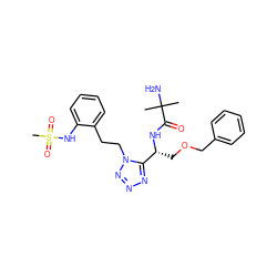 CC(C)(N)C(=O)N[C@H](COCc1ccccc1)c1nnnn1CCc1ccccc1NS(C)(=O)=O ZINC000028825031