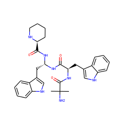 CC(C)(N)C(=O)N[C@H](Cc1c[nH]c2ccccc12)C(=O)N[C@H](Cc1c[nH]c2ccccc12)NC(=O)[C@@H]1CCCCN1 ZINC000028220713