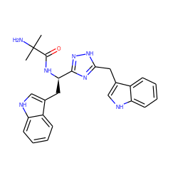 CC(C)(N)C(=O)N[C@H](Cc1c[nH]c2ccccc12)c1n[nH]c(Cc2c[nH]c3ccccc23)n1 ZINC000028637116