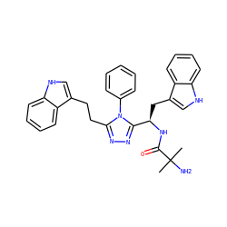 CC(C)(N)C(=O)N[C@H](Cc1c[nH]c2ccccc12)c1nnc(CCc2c[nH]c3ccccc23)n1-c1ccccc1 ZINC000028635995