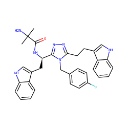 CC(C)(N)C(=O)N[C@H](Cc1c[nH]c2ccccc12)c1nnc(CCc2c[nH]c3ccccc23)n1Cc1ccc(F)cc1 ZINC000036349194