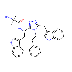 CC(C)(N)C(=O)N[C@H](Cc1c[nH]c2ccccc12)c1nnc(Cc2c[nH]c3ccccc23)n1CCc1ccccc1 ZINC000036349204