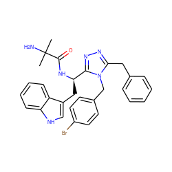 CC(C)(N)C(=O)N[C@H](Cc1c[nH]c2ccccc12)c1nnc(Cc2ccccc2)n1Cc1ccc(Br)cc1 ZINC000028635408