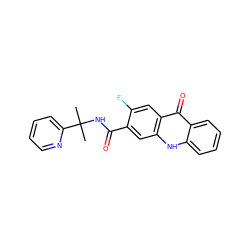 CC(C)(NC(=O)c1cc2[nH]c3ccccc3c(=O)c2cc1F)c1ccccn1 ZINC000014970315